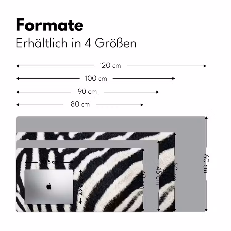 Zebra - Vacht - Klassiek - Zwart - Wit Muismat XXL klein -ysfeer5_duits
