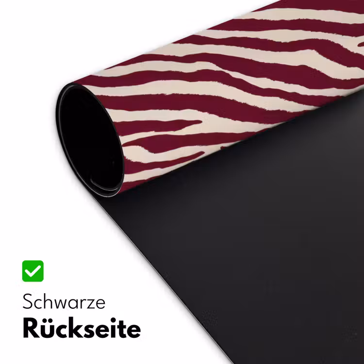 Zebra - Motief - Bordeaux - Rood Muismat XXL klein 681 -ysfeer2_duits
