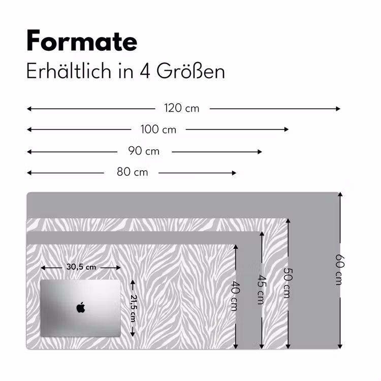 Zebra - Motief - Grijs Muismat XXL klein 681 -ysfeer5_duits
