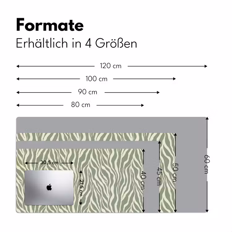 Zebra - Motief - Groen Muismat XXL klein 681 -ysfeer5_duits