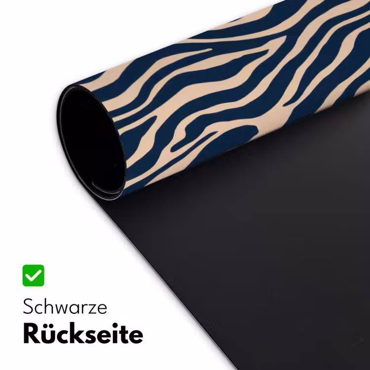 Zebra - Patroon - Blauw - Beige Muismat XXL klein 681 -ysfeer2_duits