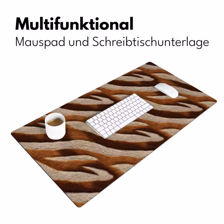 Zebra - Patroon - Bruin Muismat XXL klein 681 -ysfeer4_duits