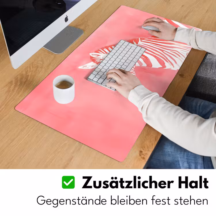 Zebra - Pink - Verf Muismat XXL klein -ysfeer3_duits