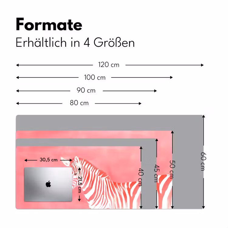 Zebra - Pink - Verf Muismat XXL klein -ysfeer5_duits