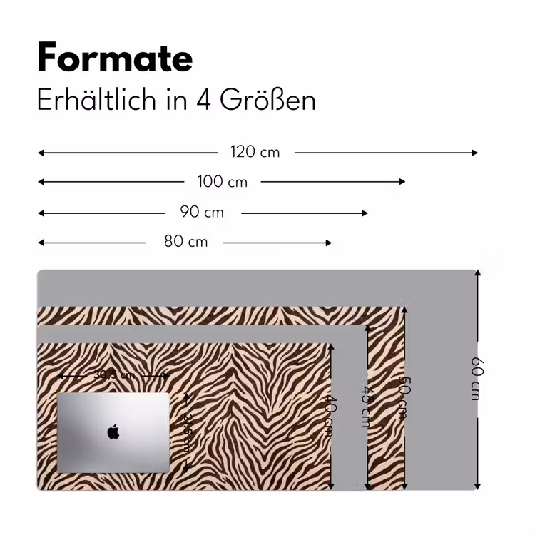 Zebra - Strepen - Bruin Muismat XXL klein -ysfeer5_duits