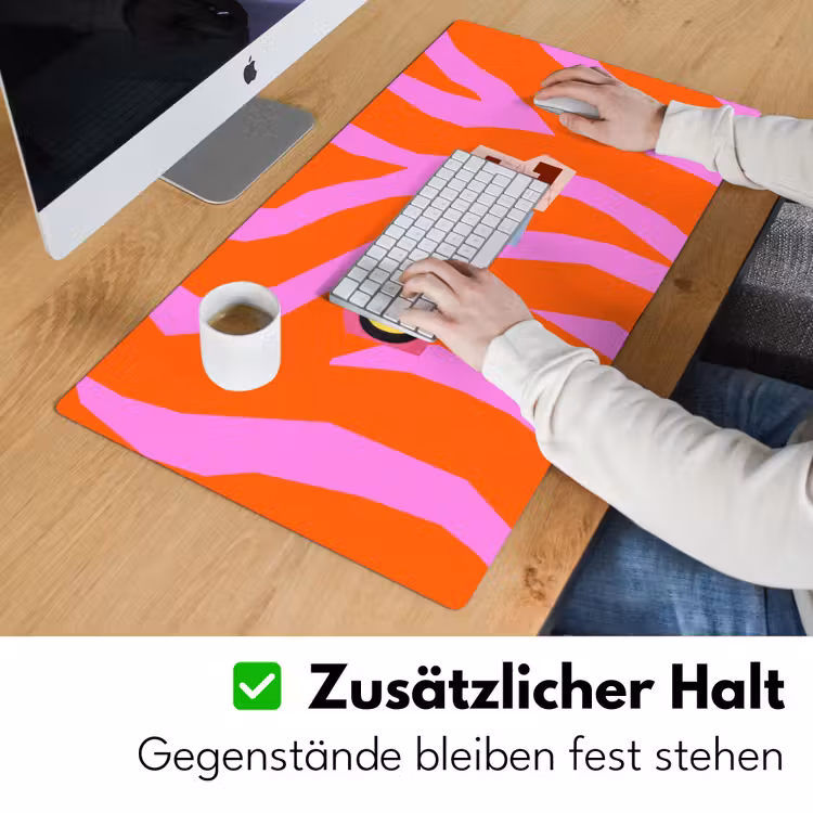 Zebraprint - Grafisch - COOL - Oranje Muismat XXL klein -ysfeer3_duits