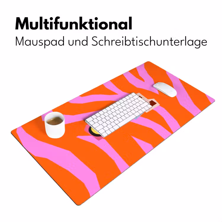 Zebraprint - Grafisch - COOL - Oranje Muismat XXL klein -ysfeer4_duits