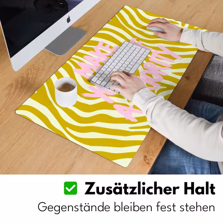 Zebraprint - Priority - Roze Muismat XXL klein -ysfeer3_duits