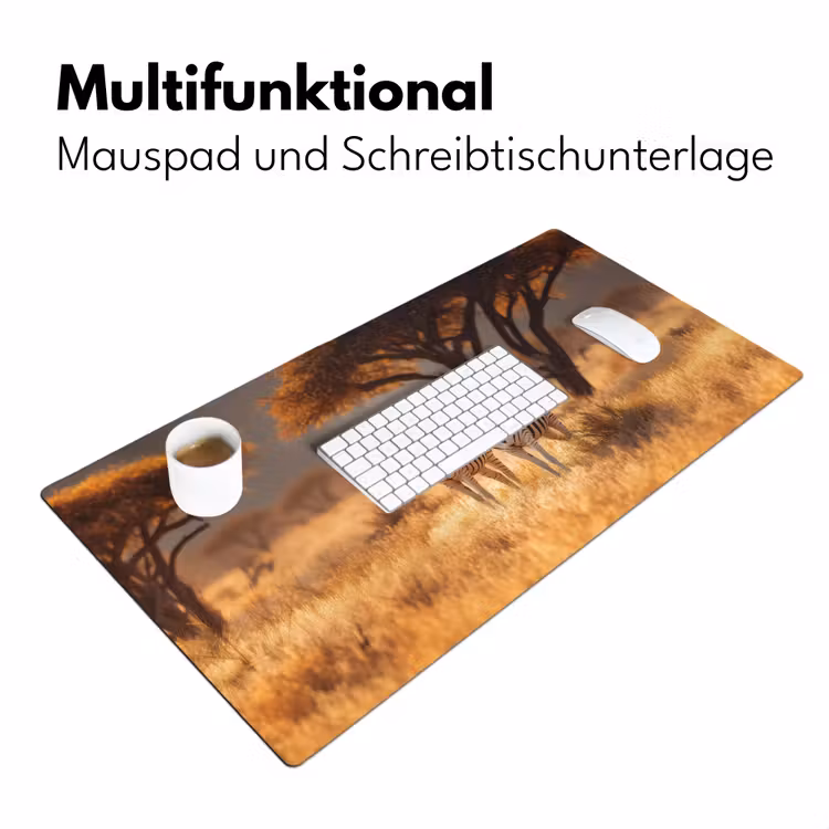 Zebra's - Savannelandschap - Gras Muismat XXL klein -ysfeer4_duits
