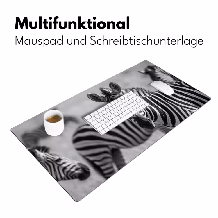 Zebra's - Zwart - Wit Muismat XXL klein -ysfeer4_duits