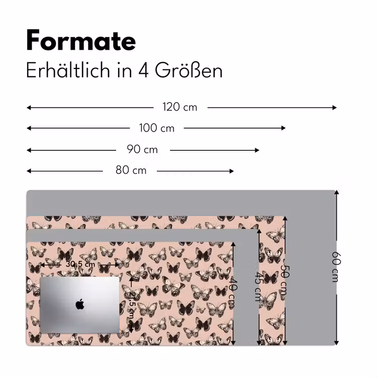 Tijdloos - Vlinders - Perzik Muismat XXL klein 681 -ysfeer5_duits