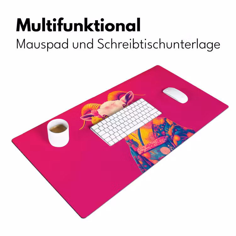 Geit - Hoorns - Kimono - Kleurrijk Muismat XXL klein -ysfeer4_duits