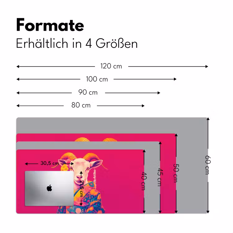 Geit - Hoorns - Kimono - Kleurrijk Muismat XXL klein -ysfeer5_duits