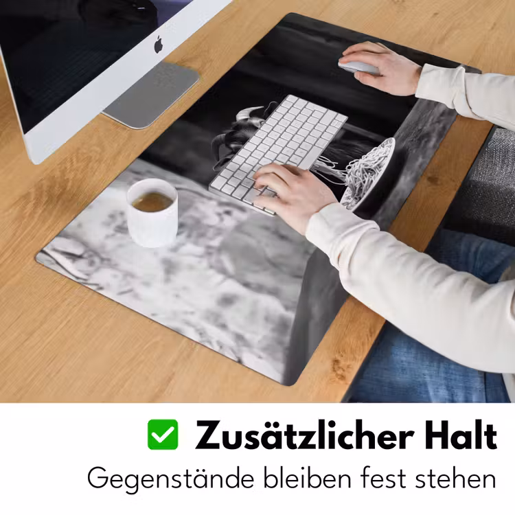 Geit - Bord - Spaghetti - Zwart Wit Muismat XXL klein -ysfeer3_duits