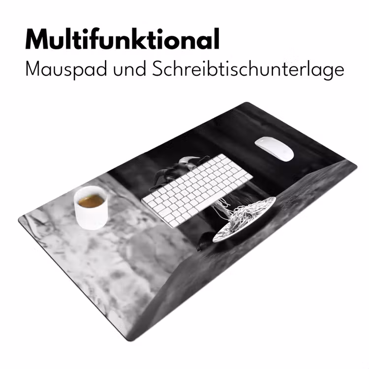 Geit - Bord - Spaghetti - Zwart Wit Muismat XXL klein -ysfeer4_duits