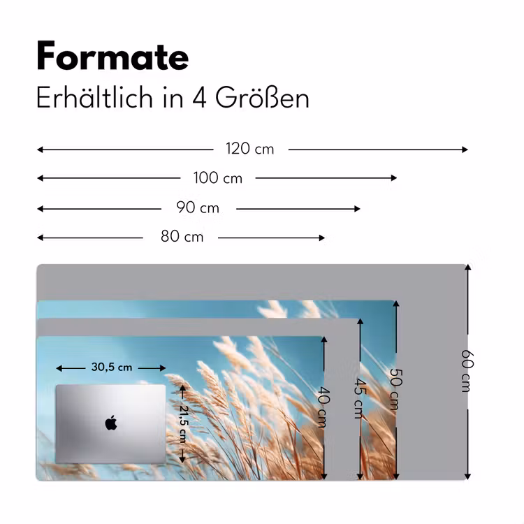 Siergras - Wind - Lichtbruin Muismat XXL klein -ysfeer5_duits