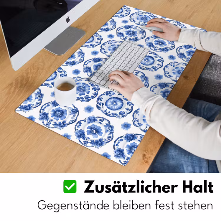 Sierborden - Bloemen - Blauw Muismat XXL klein 681 -ysfeer3_duits