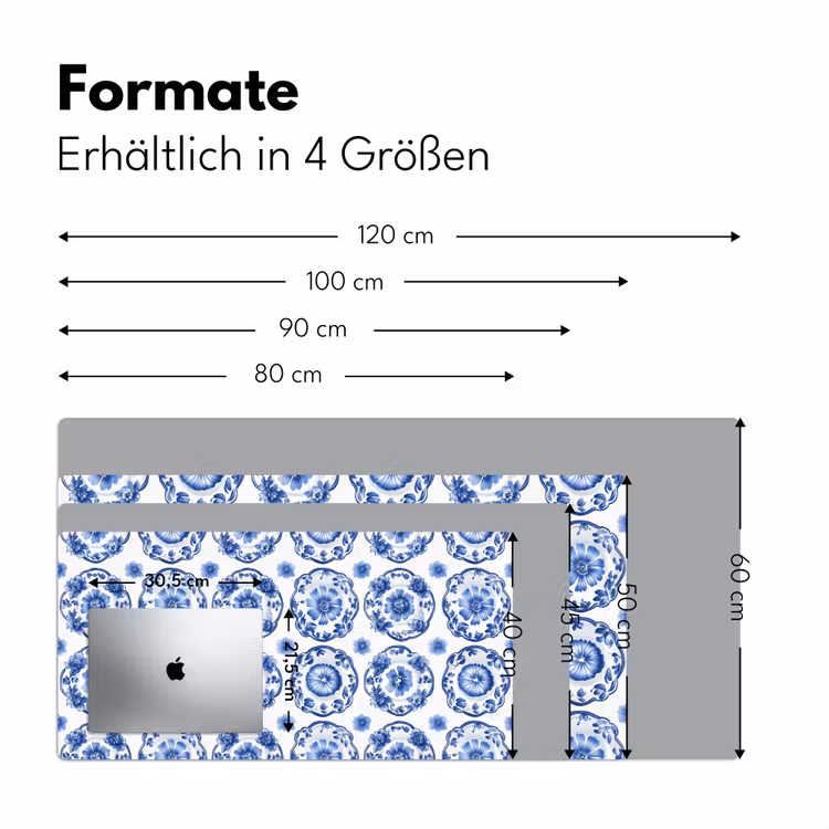 Sierborden - Bloemen - Blauw Muismat XXL klein 681 -ysfeer5_duits