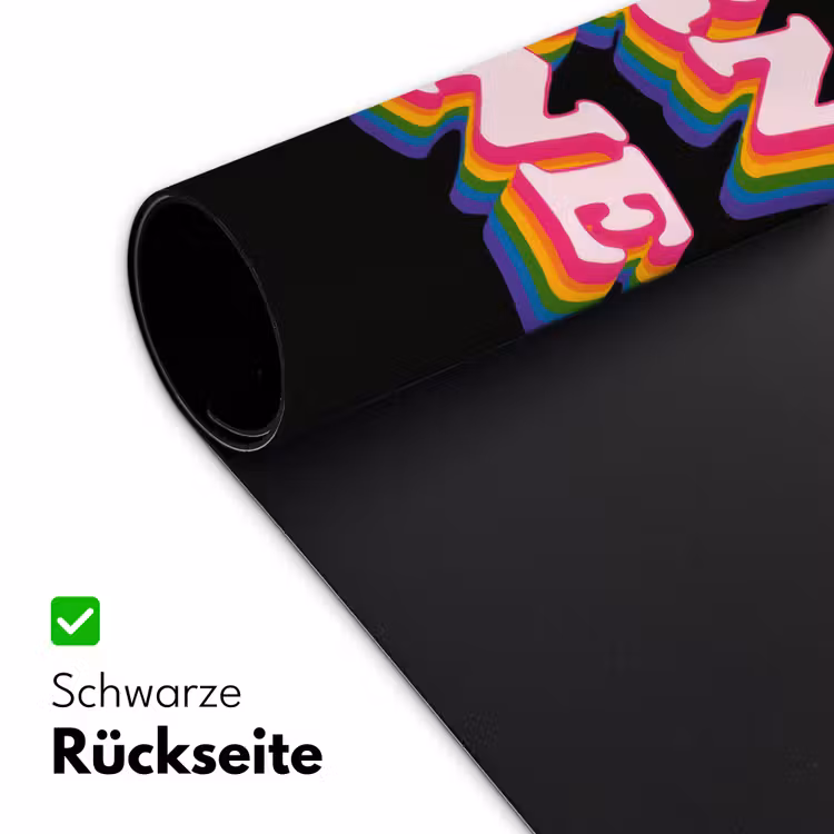 Quote - Regenboog - Roze - Zwart Muismat XXL klein -ysfeer2_duits