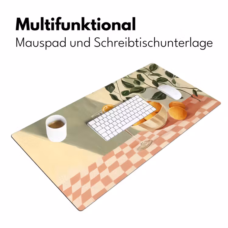 Citroenen - Glas - Tafelkleed - Geblokt Muismat XXL klein -ysfeer4_duits