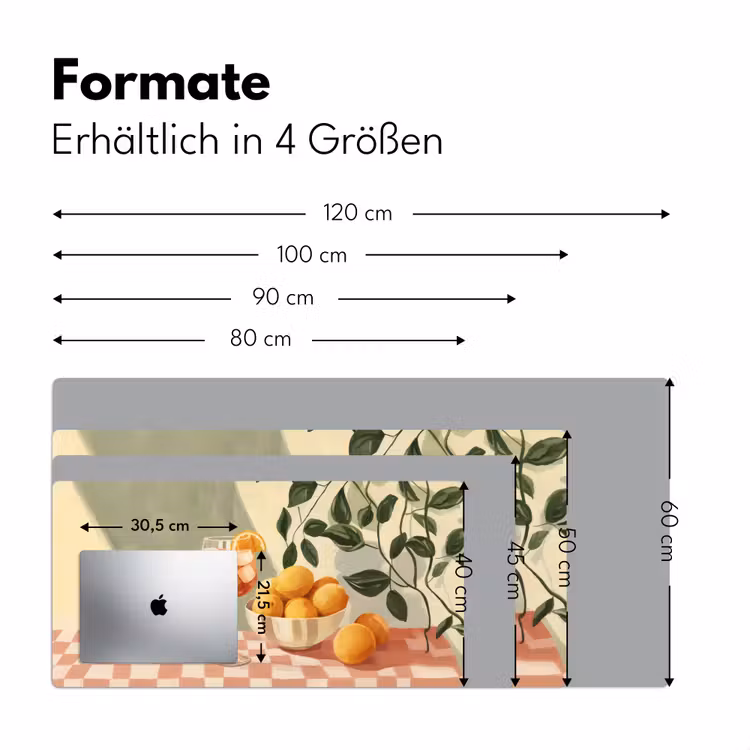 Citroenen - Glas - Tafelkleed - Geblokt Muismat XXL klein -ysfeer5_duits