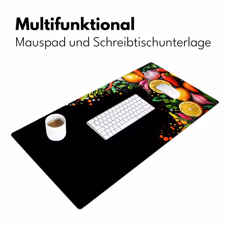 Citroenen - Peper - Kruiden - Graffiti - Verf - Abstract Muismat XXL klein -ysfeer4_duits