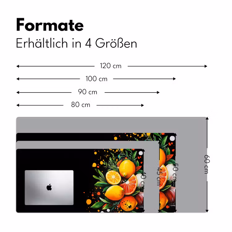Citroenen - Zwart - Kruiden - Graffiti - Verf Muismat XXL klein -ysfeer5_duits