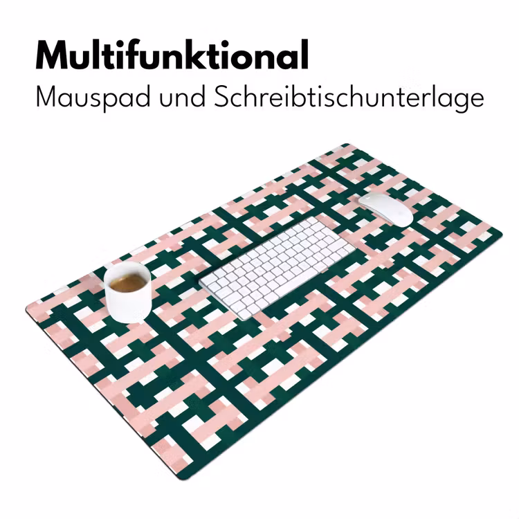 Vlechtpatroon - Groen - Roze - Grafisch Muismat XXL klein 681 -ysfeer4_duits