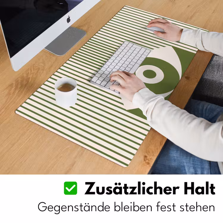 Schreibtischunterlage - Zusammenfassung – Auge – Streifen – Modern – Grün - Abstract - Oog - Strepen - Modern - Groen Muismat XXL klein