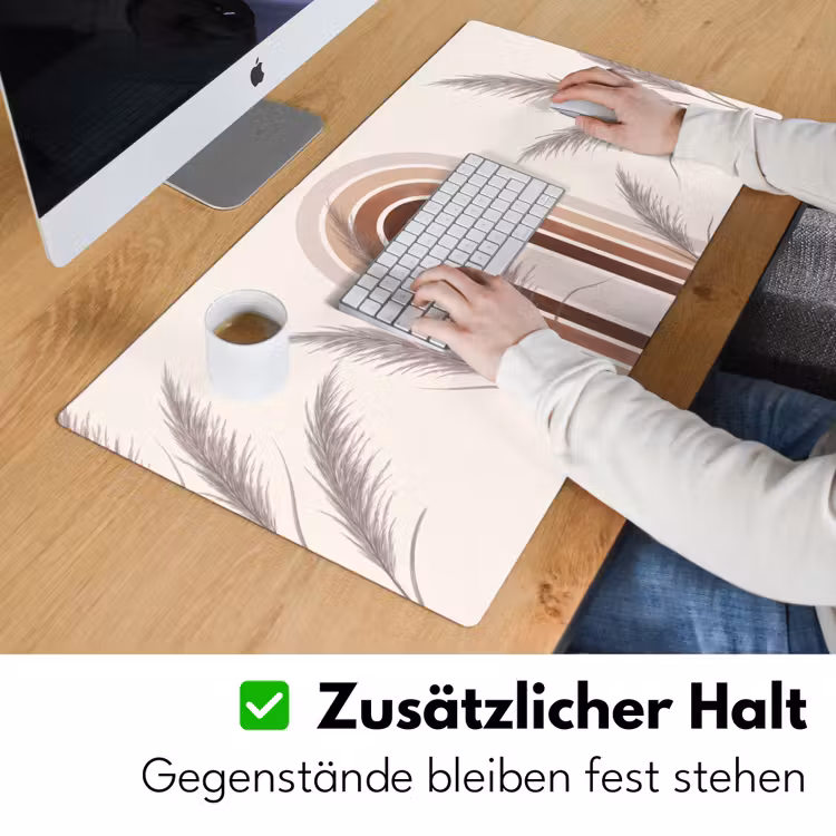 Abstract - Bogen - Plant - Boho - Beige Muismat XXL klein -ysfeer3_duits