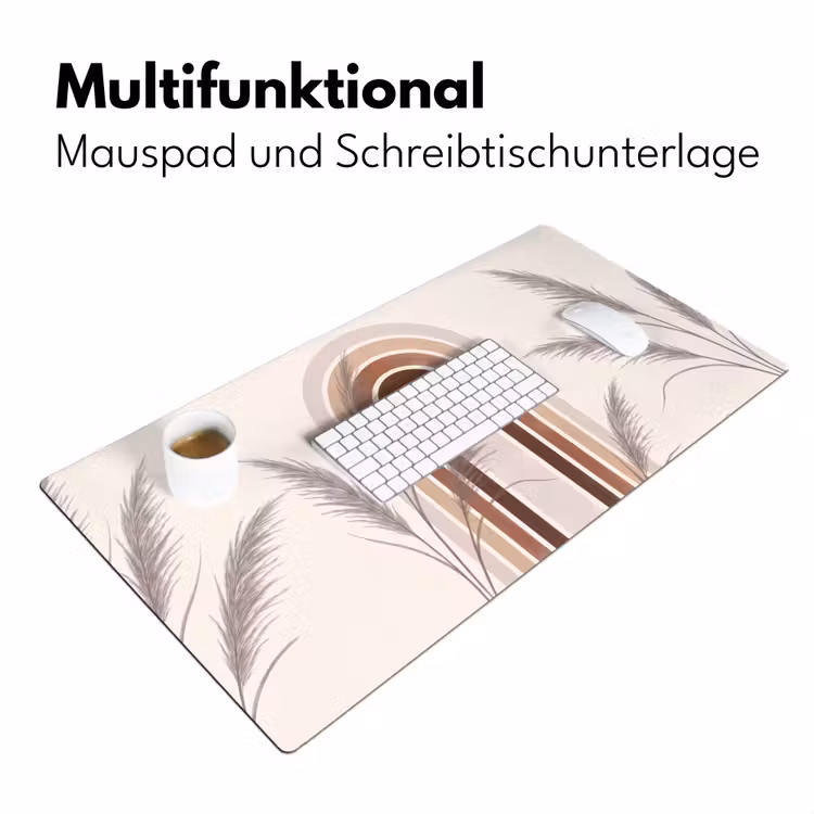 Abstract - Bogen - Plant - Boho - Beige Muismat XXL klein -ysfeer4_duits
