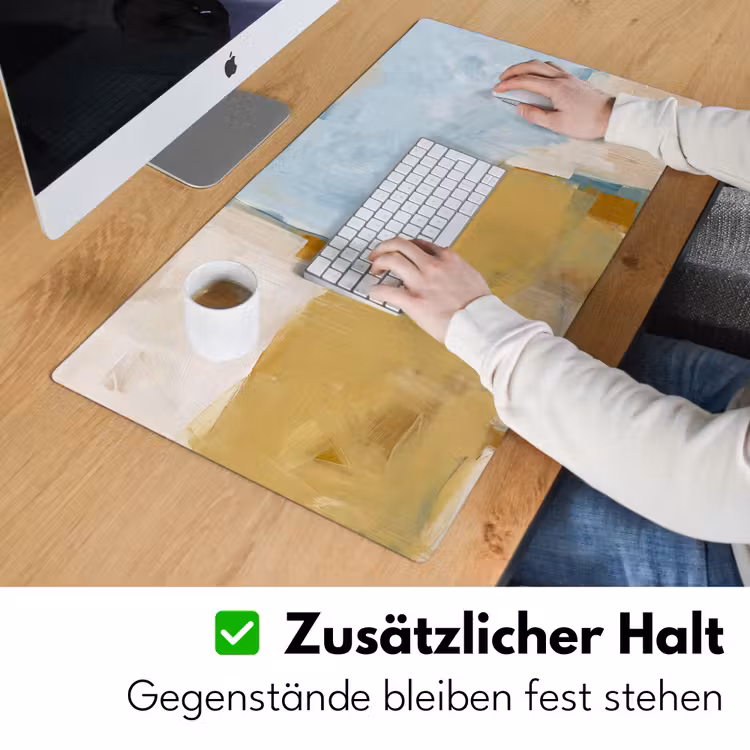 Abstract - Kleuren - Kunst - Modern - Blauw Muismat XXL klein -ysfeer3_duits