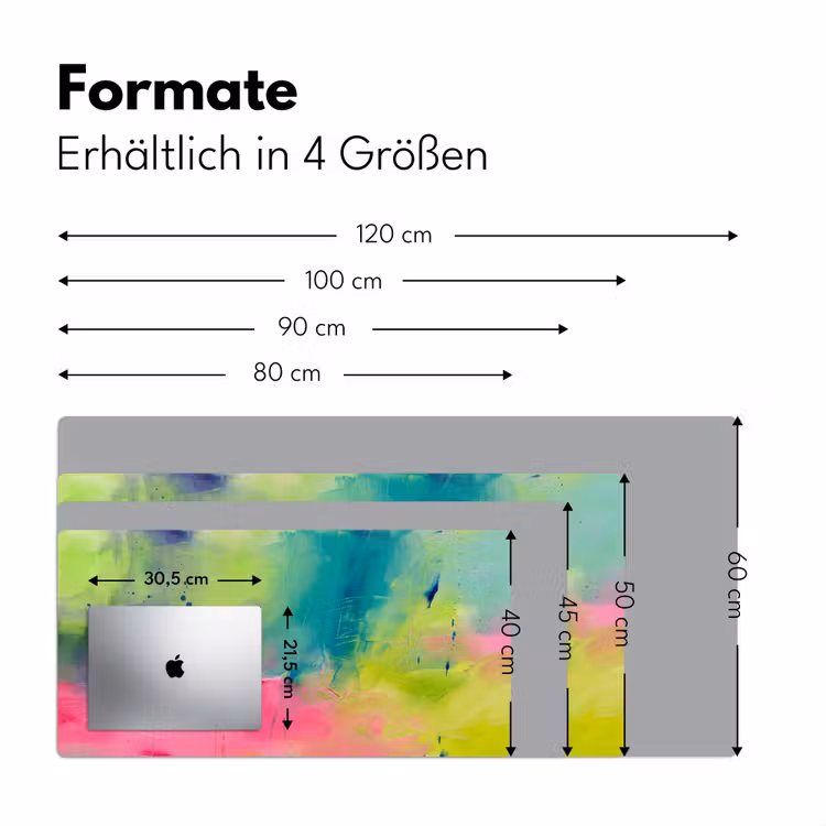 Abstract - Kleuren - Modern - Groen - Roze Muismat XXL klein -ysfeer5_duits