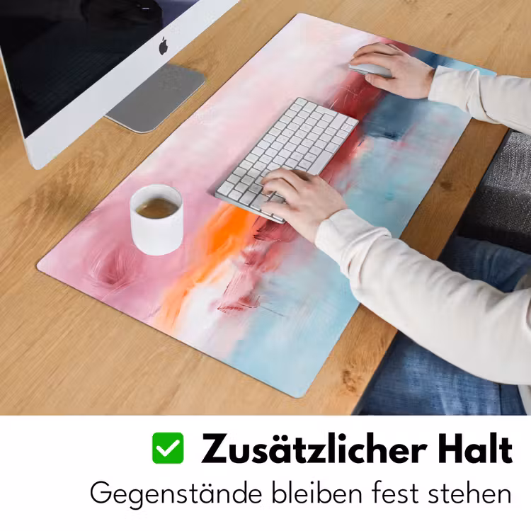 Abstract - Kleuren - Modern - Kunst - Roze Muismat XXL klein -ysfeer3_duits