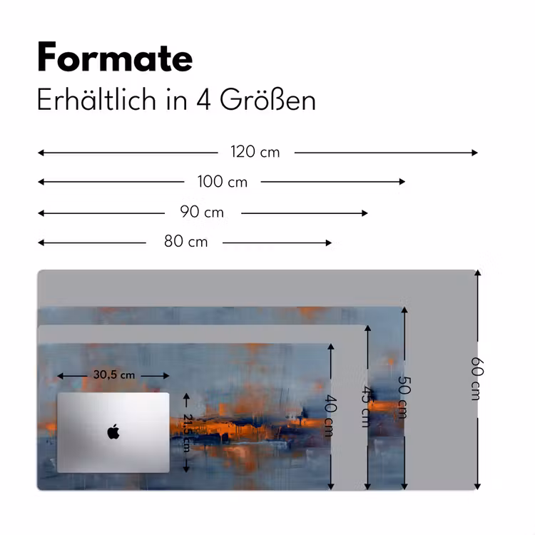 Abstract - Kleuren - Modern - Oranje - Grijs Muismat XXL klein -ysfeer5_duits