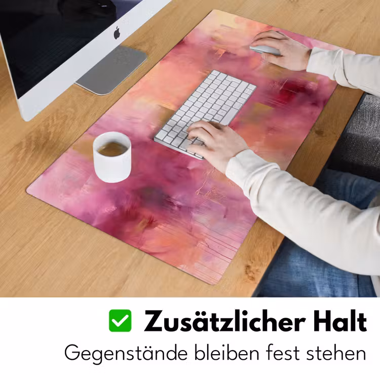 Abstract - Kleuren - Modern - Roze - Paars Muismat XXL klein -ysfeer3_duits