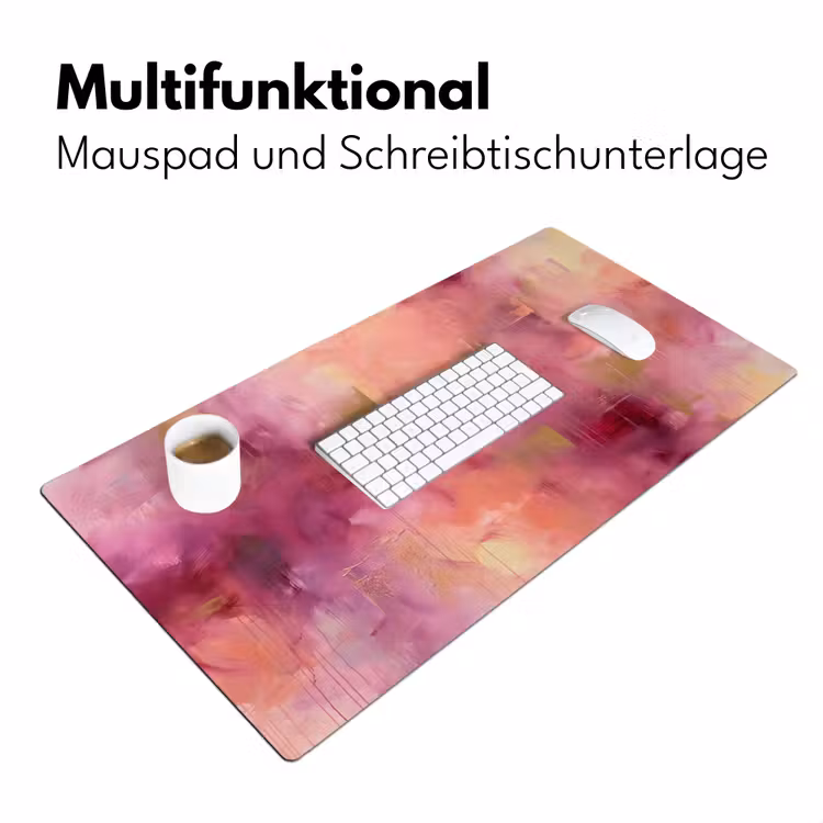 Abstract - Kleuren - Modern - Roze - Paars Muismat XXL klein -ysfeer4_duits