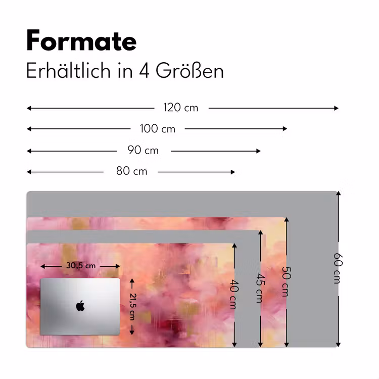 Abstract - Kleuren - Modern - Roze - Paars Muismat XXL klein -ysfeer5_duits