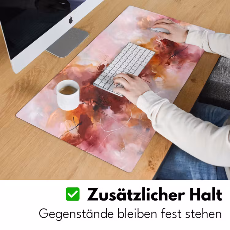 Abstract - Kleurrijk - Kunst - Modern - Roze-Rood Muismat XXL klein -ysfeer3_duits