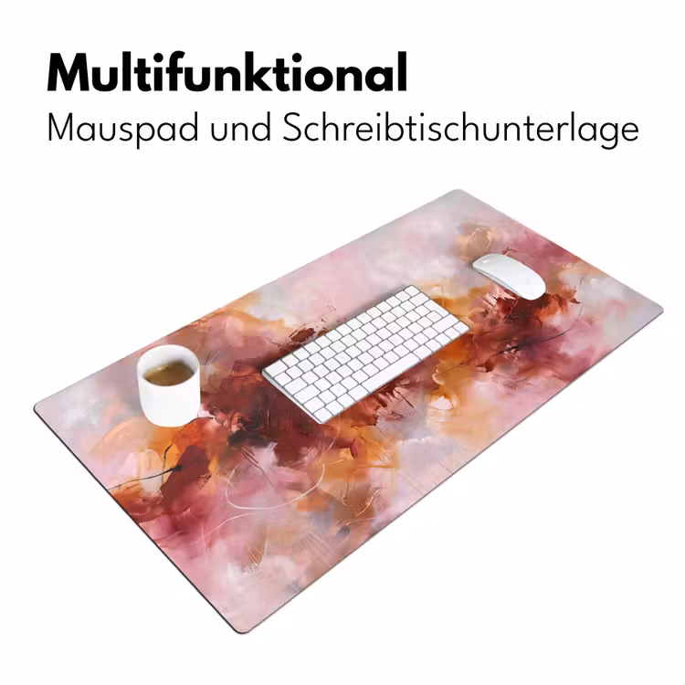 Abstract - Kleurrijk - Kunst - Modern - Roze-Rood Muismat XXL klein -ysfeer4_duits