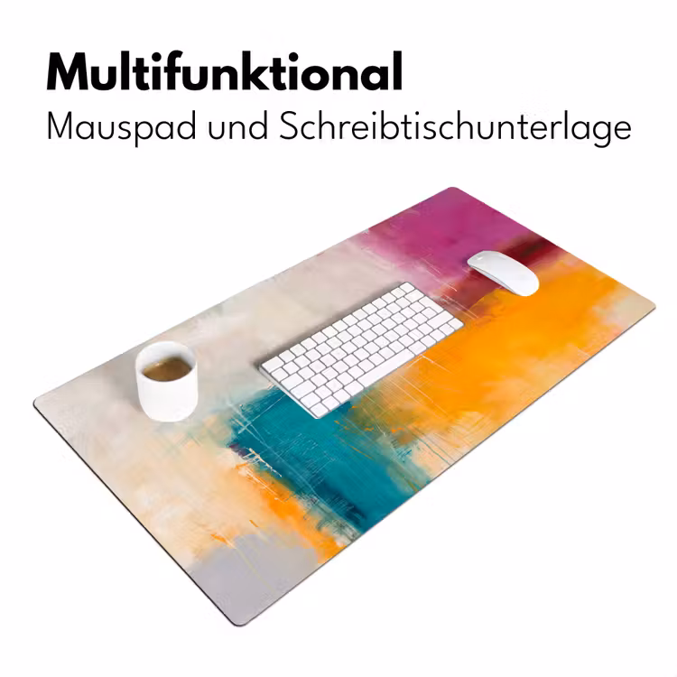 Abstract - Kleurrijk - Modern - Kunst - Oranje Muismat XXL klein -ysfeer4_duits