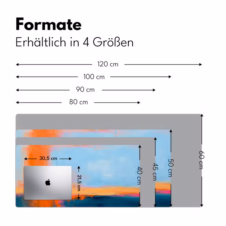 Abstract - Kleurvlakken - Modern - Oranje - Blauw Muismat XXL klein -ysfeer5_duits