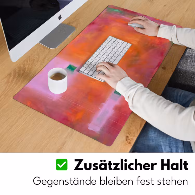 Abstract - Vlakken - Kunst - Modern - Oranje Muismat XXL klein -ysfeer3_duits