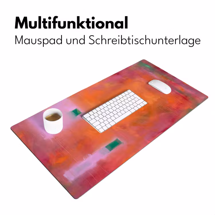 Abstract - Vlakken - Kunst - Modern - Oranje Muismat XXL klein -ysfeer4_duits