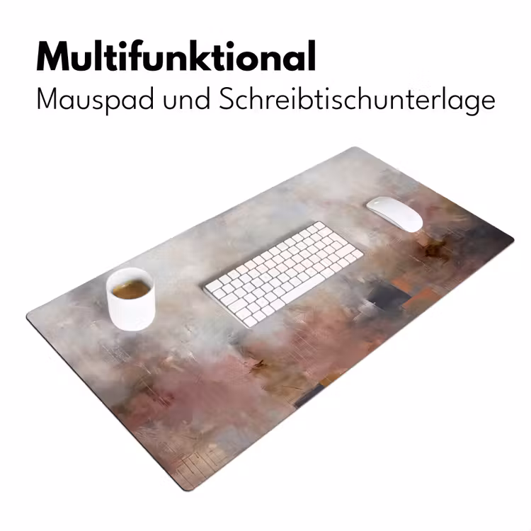 Abstract - Vloeiend - Kunst - Modern - Beige Muismat XXL klein -ysfeer4_duits