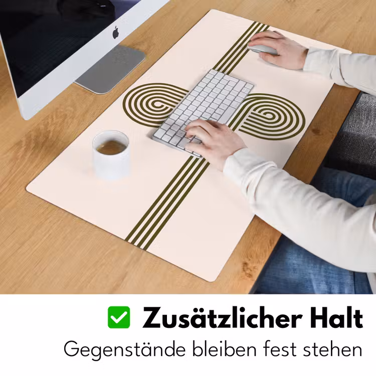Schreibtischunterlage - Zusammenfassung – Formen – Modern – Grün - Abstract - Vormen - Modern - Groen Muismat XXL klein