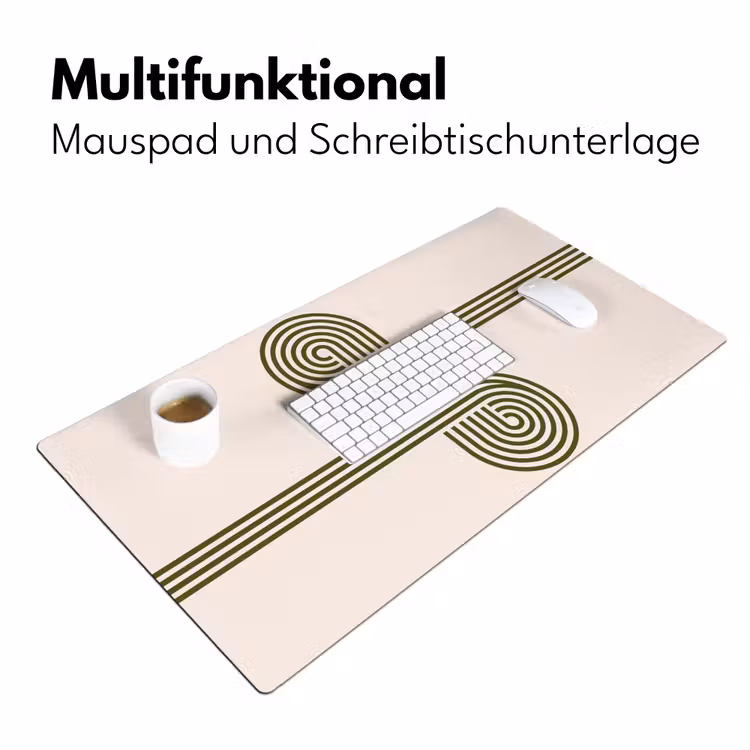 Schreibtischunterlage - Zusammenfassung – Formen – Modern – Grün - Abstract - Vormen - Modern - Groen Muismat XXL klein