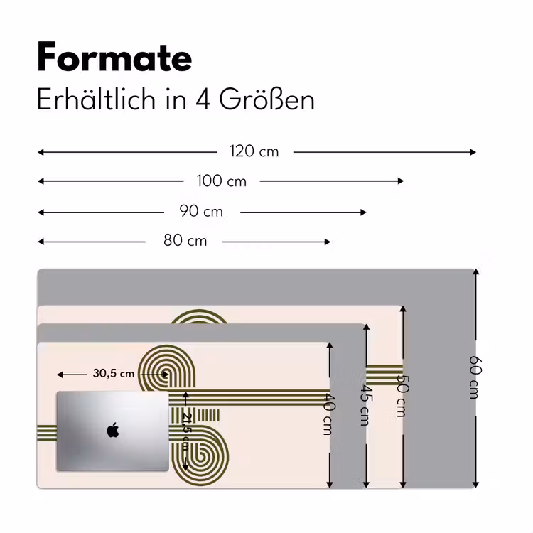 Schreibtischunterlage - Zusammenfassung – Formen – Modern – Grün - Abstract - Vormen - Modern - Groen Muismat XXL klein