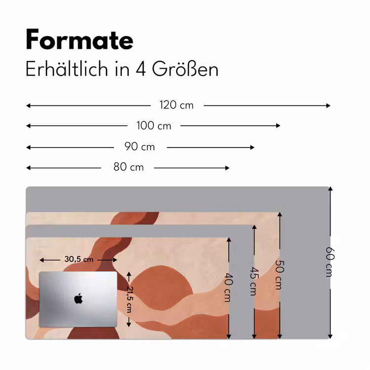 Abstract - Vormen - Organisch - Aardetinten - Modern Muismat XXL klein -ysfeer5_duits