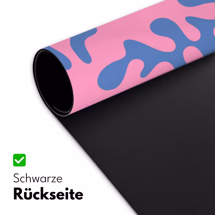 Schreibtischunterlage - Zusammenfassung – Formen – Rosa – Blau - Abstract - Vormen - Roze - Blauw Muismat XXL klein